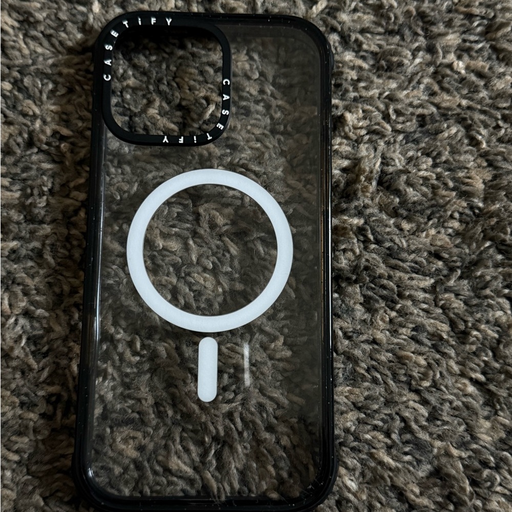 Casetify Black and Clear MagSafe Phone Case